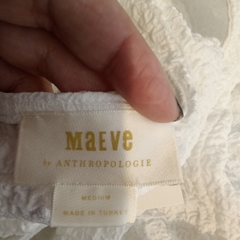 Maeve by Anthropologie balloon sleeve textured top new with defects size Medium - Picture 7 of 8